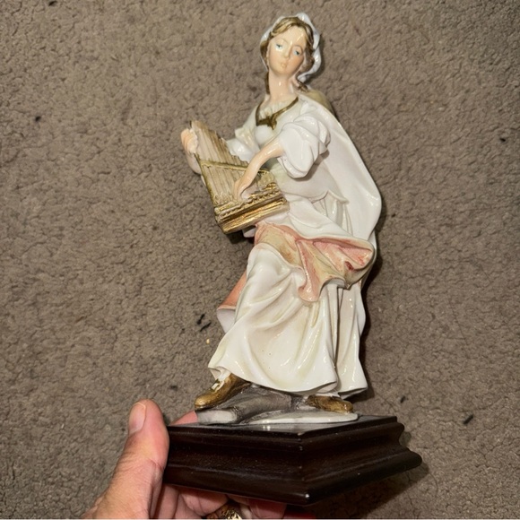 Vintage Ceramic St. Cecilia Italian Statue By Sculptor G. Ruggeri - Picture 2 of 9